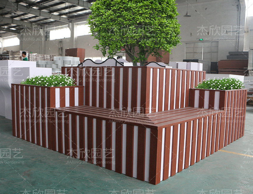 PVC紅白創(chuàng)意花箱坐凳組合