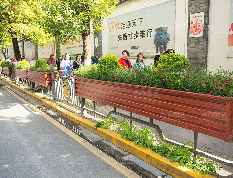 鋁合金花箱護(hù)欄人行道隔離花箱護(hù)欄