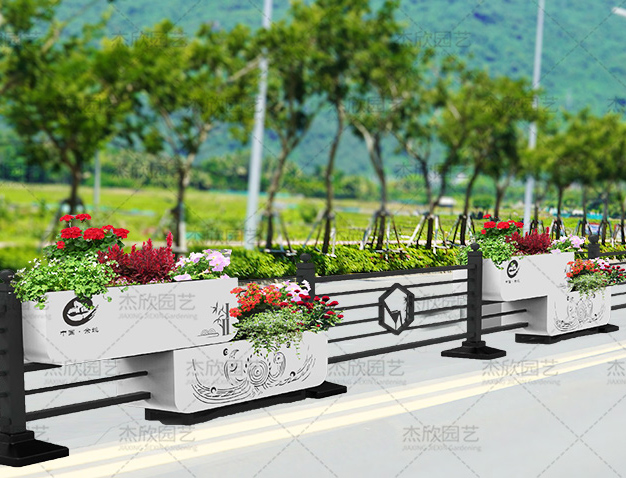 鳳凰來儀不銹鋼道路花箱護(hù)欄設(shè)計(jì)師款鋁板花箱