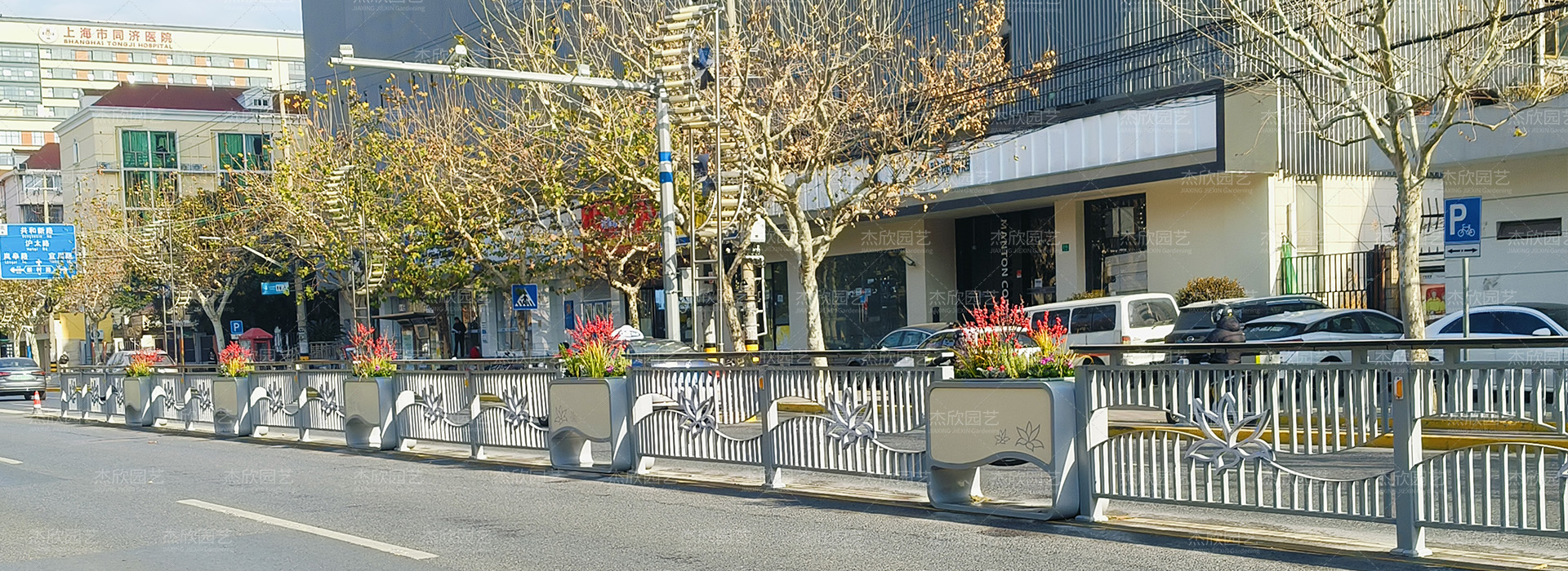 全國花箱現(xiàn)場案例賞析杰欣園藝花箱廠家 - 花箱案例